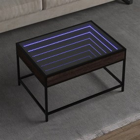 Tavolino Da Salotto Con Led Infinity Rovere Marrone 70x50x41 Cm /