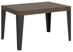Tavolo allungabile Flame con telaio e gambe antracite, Noce / 90x140/400 cm