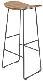 Sedia da bar di colore naturale in teak massiccio (altezza della seduta 76 cm) Tangle – White Label