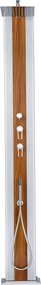 Doccia Solare Ibrida da Giardino 40L Miscelatore e Doccetta Lavapiedi Alluminio Metallizzato/Legno...