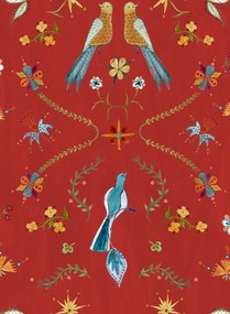 Coordonne Carta da parati Metaphoric Birds - Red