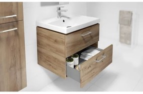 Cersanit S801-153-DSM - Mobile bagno sospeso con lavabo LARA COMO noce