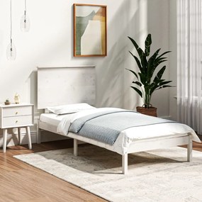 Giroletto Senza Materasso Bianco 90x200 Cm Legno Massello Pino /