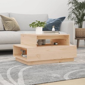 Tavolino Da Salotto 80x55x40,5 Cm İn Legno Massello Di Pino /