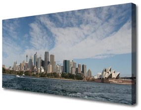 Quadro su tela Sea City Case Sydney 100x50 cm