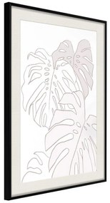 Poster  Beige Leaves  Cornice Quadri Cornice nera con pass-partout, Larghezza x Altezza Home decor 20x30