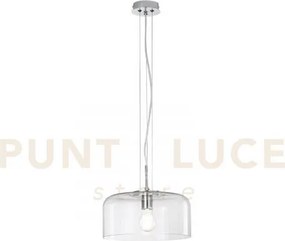 Lampadario a sospensione trasparente 1 luce attacco e27 30x30x150cm...