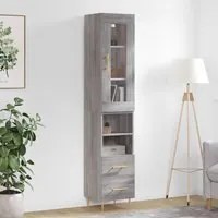 Credenza Grigio Sonoma 34,5x34x180 cm in Legno Multistratocod mxl 106772