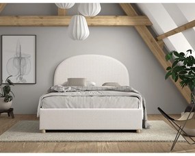 Letto matrimoniale imbottito bianco con contenitore con rete inclusa 140x200 cm Moon – Vipack