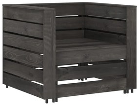 Set Salotto da Giardino 6 pz in Legno di Pino Impregnato Grigio