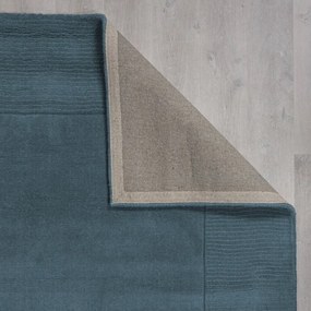 Tappeto blu in lana tessuto a mano 160x230 cm Textured Wool Border – Flair Rugs