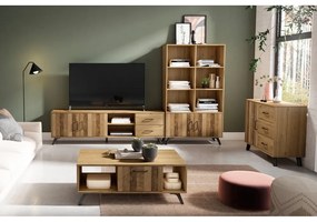 Libreria in rovere decorato in colore naturale 92x160 cm Nordic - Marckeric