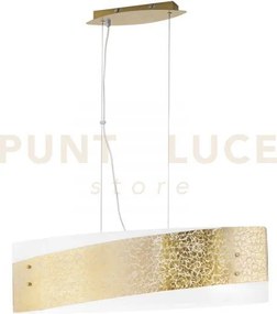 Lampadario a sospensione paris bianca e oro 4 luci attacco e27 75x2...