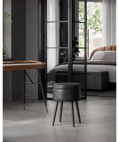 Sgabello in pelle CORE nero