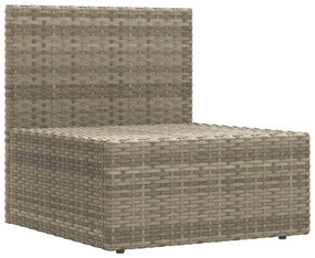 Set Divani da Giardino 8 pz con Cuscini in Polyrattan Grigio