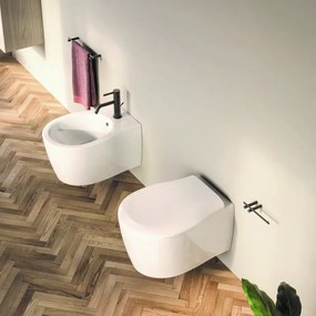 Vaso WC sospeso OLYMPIA CERAMICA soft, sedile incluso P 54 x L 37 x H 42 cm bianco