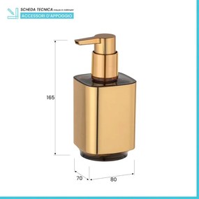 Dispenser sapone in plastica color oro satinato e nero Lumina