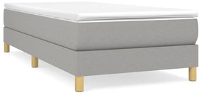 Giroletto a molle grigio chiaro 100x200 cm in tessuto