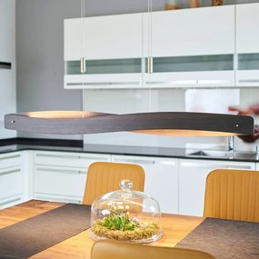 Lampada LED a sospensione Quitani Lian, rovere, coloniale