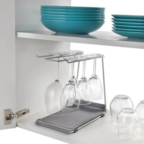 Portabicchieri da vino in acciaio, argento Calix - Metaltex