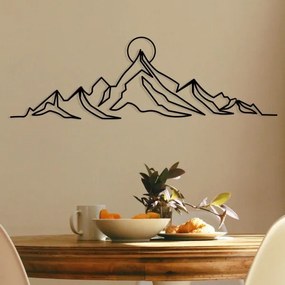 Decorazione da muro 119,5x37 cm montagne metallo