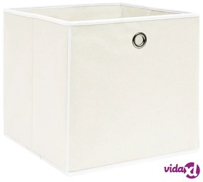 vidaXL Scatole Portaoggetti 4pz Bianche 32x32x32 cm Tessuto