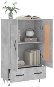 Credenza grigio cemento 69,5x31x115 cm in legno multistrato