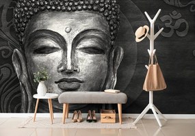 Carta da parati – Volto di Buddha in bianco e nero