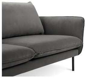 Divano in velluto grigio scuro, 230 cm Vienna - Cosmopolitan Design
