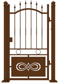 Cancello manuale con serratura elettrica Lavaredo in ferro, apertura a destra, L 104.5, H 180-195 cm, di colore marrone corten