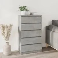 Cassettiera Grigio Cemento 60x36x103 cm in Legno Multistrato 823020