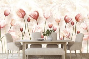 Carta da parati – Tulipani rosa antico