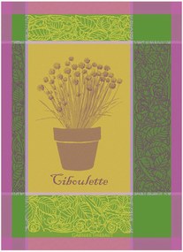 Set di 4 strofinacci jacquard Ciboulette Menthol