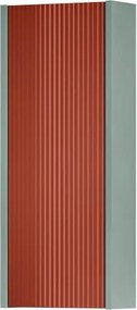 Pensile bagno Niwa cannettato laccato opaco verde timo con vetro paprika, 1 anta P17 x L30 x H78.5 cm