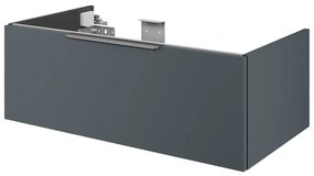 Mobile da bagno sotto lavabo SENSEA Neo grigio laccato lucido L 90 x H 32 x P 48 cm 1 cassetto, lavabo non incluso