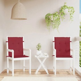 Cuscini Per Sedia 2 Pz Rosso Vino 100x50x7 Cm İn Tessuto /