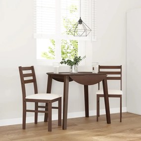 Sedie Da Pranzo Con Cuscini 2pz Marrone Legno Massello Di Hevea /