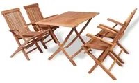 Set da Pranzo per Esterni 5 pz in Legno Massello di Teak 44683