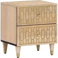 Comodini 2pz 40x33x46 cm in Legno Massello di Mango 358247