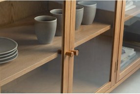 Vetrina di colore naturale con effetto rovere 180x80x40 cm Ceci – MOME