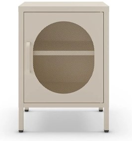 Comodino in metallo color crema Diora - Marckeric