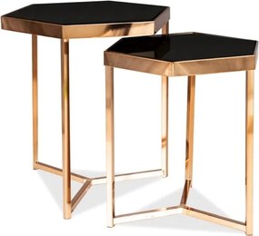 Set di 2 Tavolini da caffè Milos in oro