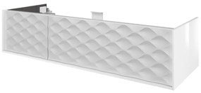 Mobile da bagno sospeso sotto lavabo L 135 x H 32 x P 48 cm bianco laccato lucido, 2 cassetti SENSEA Neo Frame