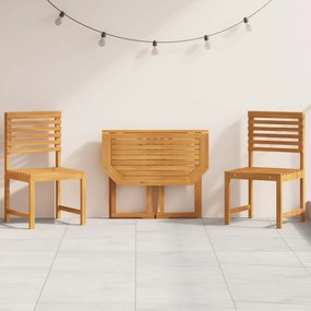 Set bistro da giardino 3 pezzi in legno massello di acacia di