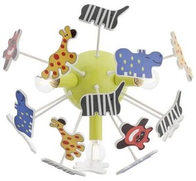 Redo 04-514-Plafoniera per bambini SAFARI 3xE14/3W/230V diametro 41 cm colorato