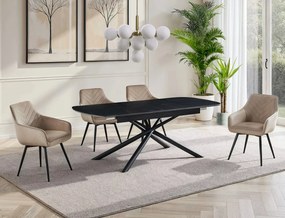 Tavolo Vector allungabile in ceramica nero opaco – 180/220x90x75 cm