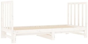 Dormeuse estraibile bianca 2x(90x190) cm legno massello di pino
