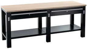 Banco da lavoro fisso USAG  con 2 cassetti, L 200 x H 86 x P 70 cm