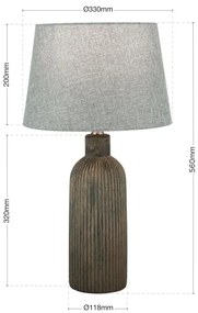 Orion LA 4-1226 - Lampada da tavolo ORCHID 1xE27/40W/230V ceramiche marrone/grigio