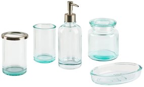 Set di 5 accessori bagno vetro menta e argento AMARGA Beliani